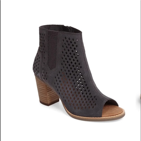 Toms Shoes - Toms Majorca Peep Toe Side Zip Bootie
